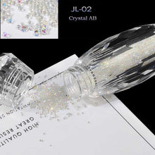 Load image into Gallery viewer, New 1Bottle Mini Glitter Caviar Micro Crystal Beads 3D Nail Art Rhinestone Decorations DIY Pixie Design Manicure Accessories