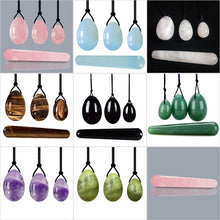 Load image into Gallery viewer, Rose Quartz Yoni Egg Set Natural Jade Eggs Women Kegel Exerciser Vaginal Muscles Tightening Ball Massage Yoni Wand Jade Massager