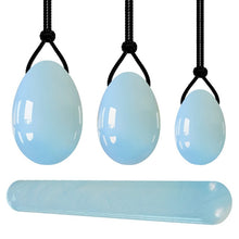 Load image into Gallery viewer, Rose Quartz Yoni Egg Set Natural Jade Eggs Women Kegel Exerciser Vaginal Muscles Tightening Ball Massage Yoni Wand Jade Massager