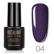 Load image into Gallery viewer, ROSALIND Nail Gel Polish 7ML Pure Color Soak-Off UV Gel Long-lasting Nail Varnish Nail Art Nail Gel Polish
