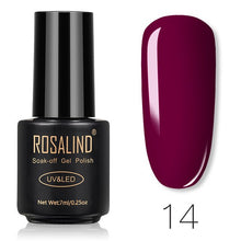 Load image into Gallery viewer, ROSALIND Nail Gel Polish 7ML Pure Color Soak-Off UV Gel Long-lasting Nail Varnish Nail Art Nail Gel Polish
