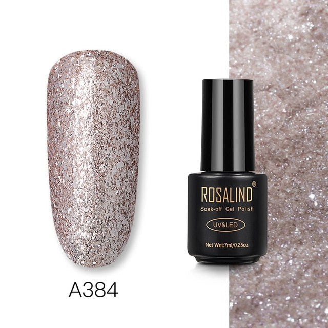 ROSALIND Nail Gel Polish 7ML Pure Color Soak-Off UV Gel Long-lasting Nail Varnish Nail Art Nail Gel Polish