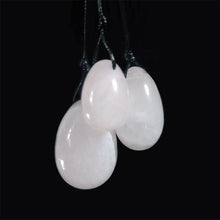 Load image into Gallery viewer, Rose Quartz Yoni Egg Set Natural Jade Eggs Women Kegel Exerciser Vaginal Muscles Tightening Ball Massage Yoni Wand Jade Massager
