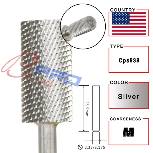 Proberra 29 type discount Carbide Tungsten barrel stable shank  Accessories Cutter pedicure nail milling drill bits