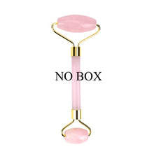 Load image into Gallery viewer, Portable Face Eyes Lift Massager Firm Skin Roller Facial Massage Jade Roller Natural Rose Quartz Stone Eyes Care Tool Gift Box
