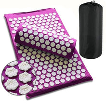 Load image into Gallery viewer, Lotus Acupuncture Massager Mat Set Relieve Stress Back Pain Acupressure Mat Pillow Cushion Massage For Body Neck Foot Relaxation
